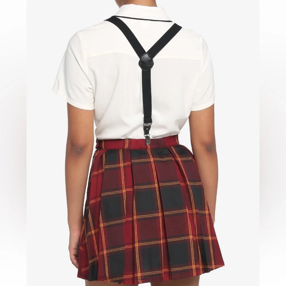 Hot Topic Harry Potter Gryffindor Pleated Suspender Skirt‎ Cosplay
